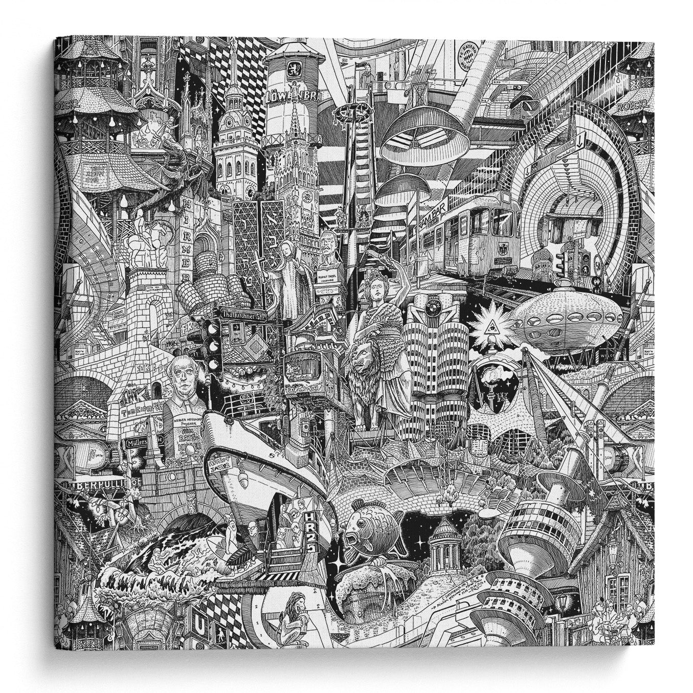 Munich – Hand-drawn Cityscape Canvas