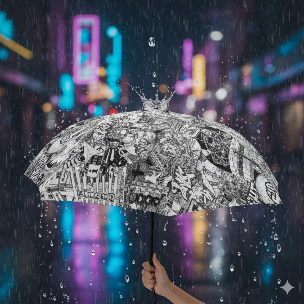 Parapluie BERLIN noir et blanc