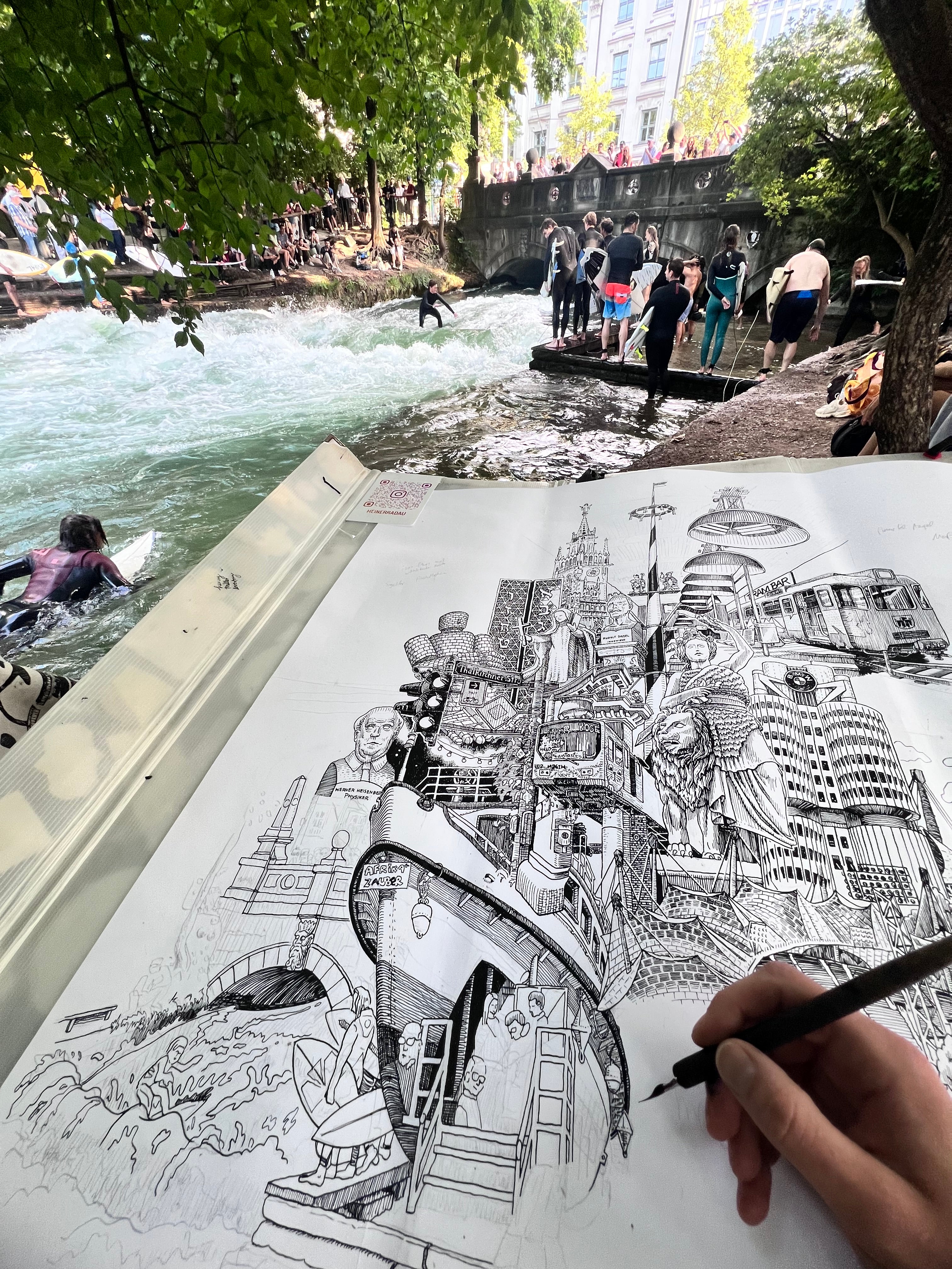 Munich – Hand-drawn Cityscape Canvas