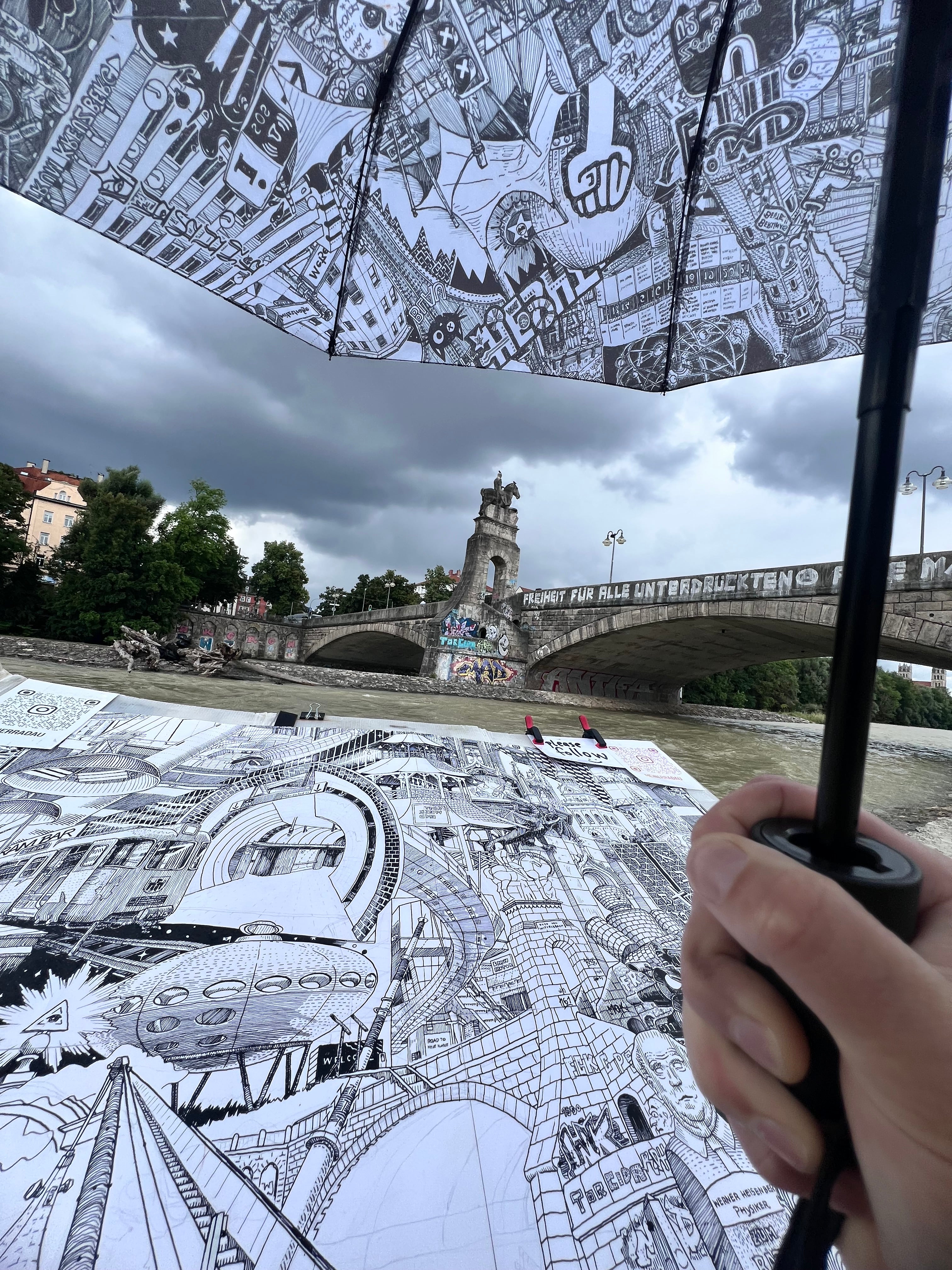 Parapluie BERLIN noir et blanc
