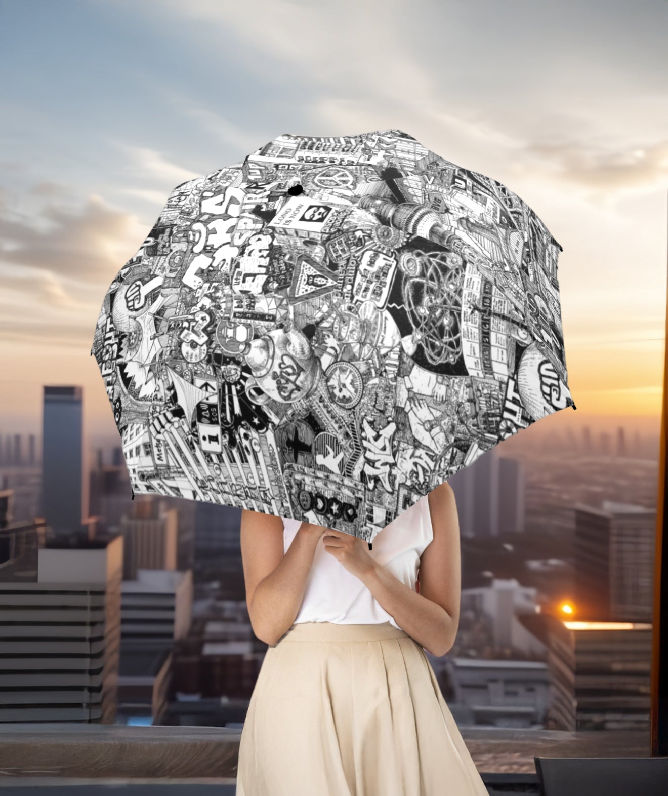 Parapluie BERLIN noir et blanc