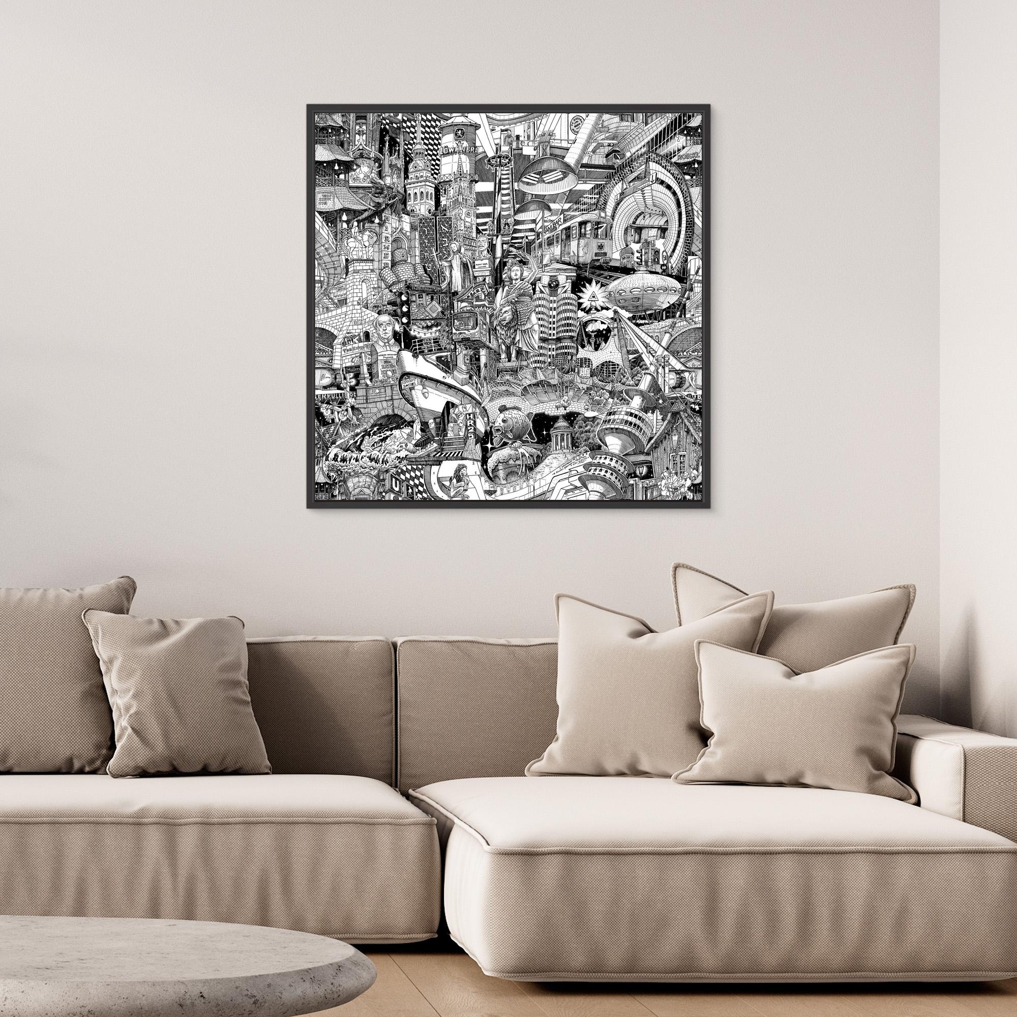 Munich – Hand-drawn Cityscape Canvas