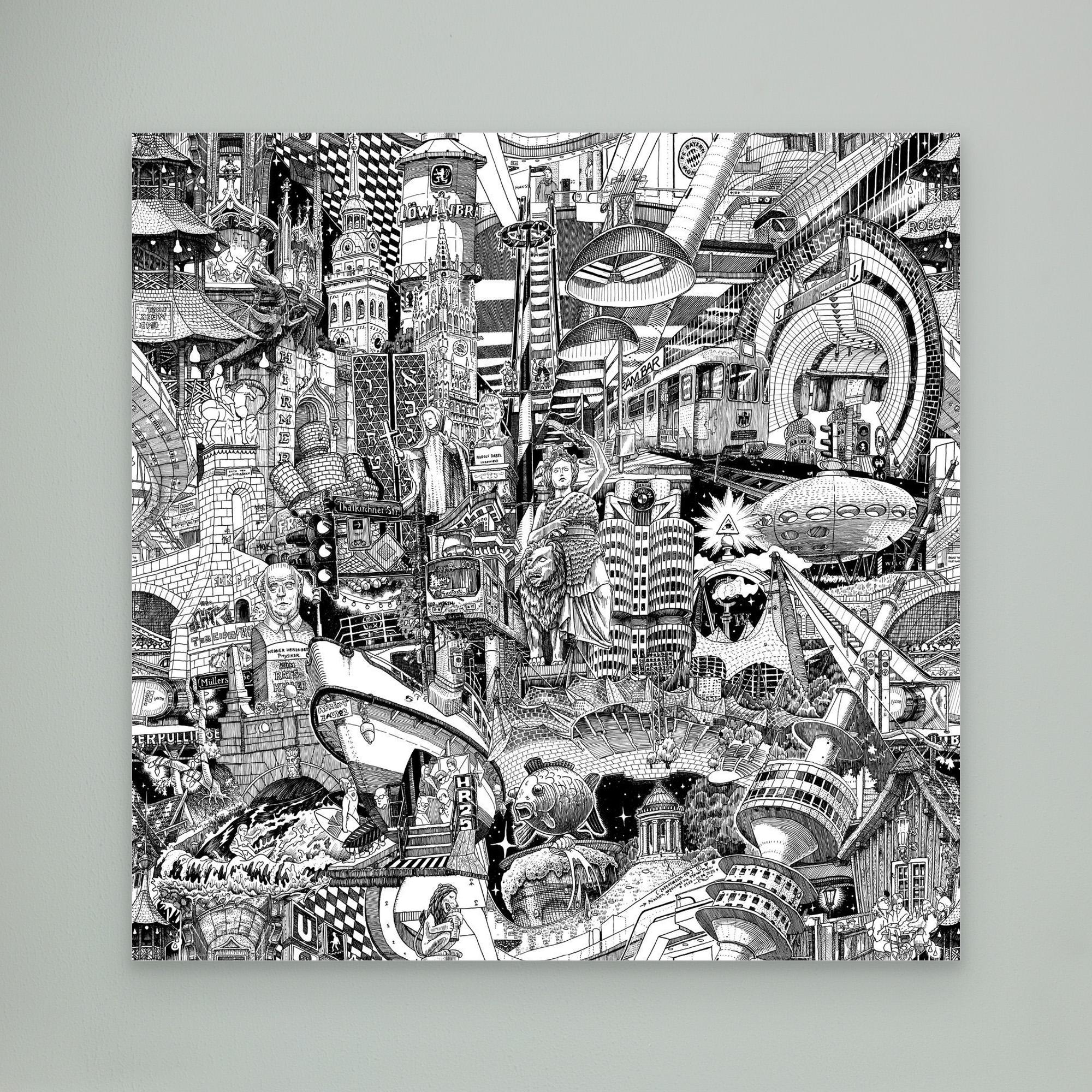 Munich – Hand-drawn Cityscape Canvas