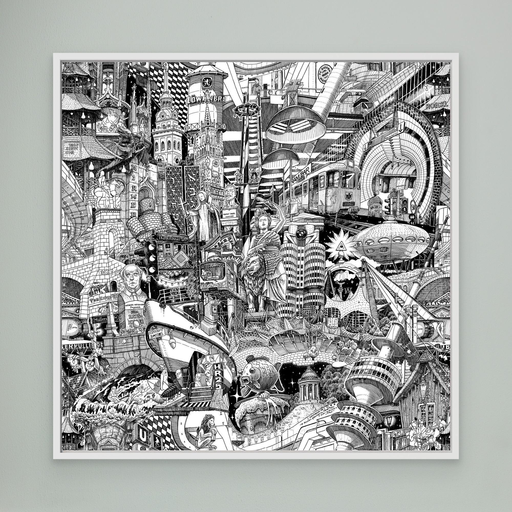 Munich – Hand-drawn Cityscape Canvas