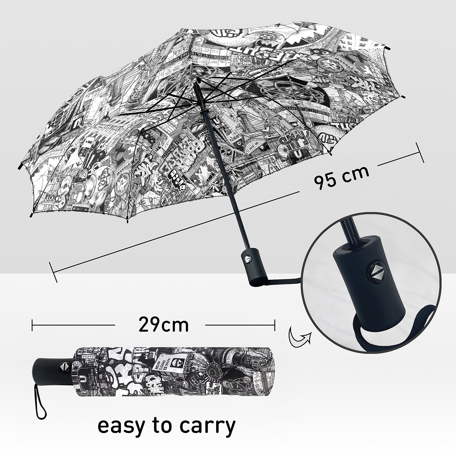 BERLIN Umbrella Black and White