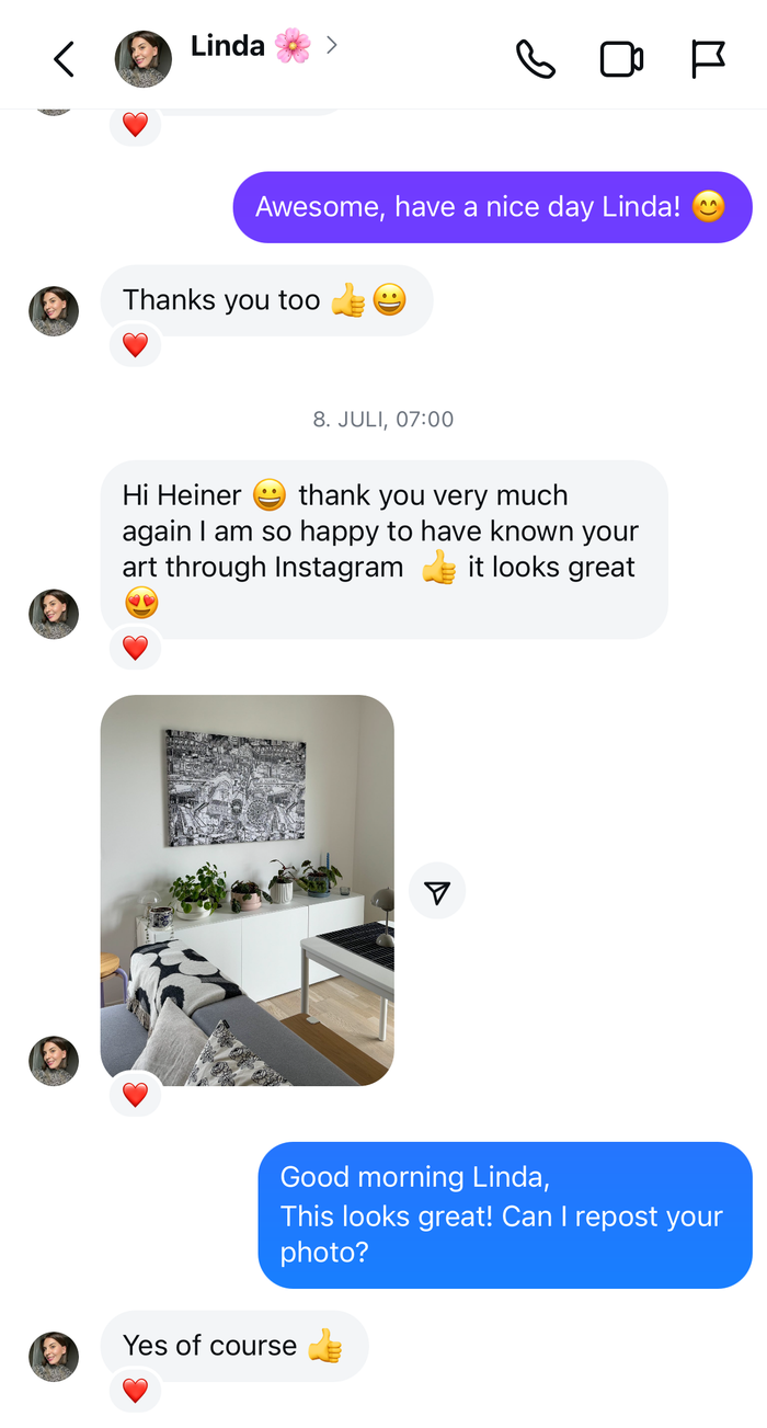 Customer photo: Heiner Radau canvas at home
