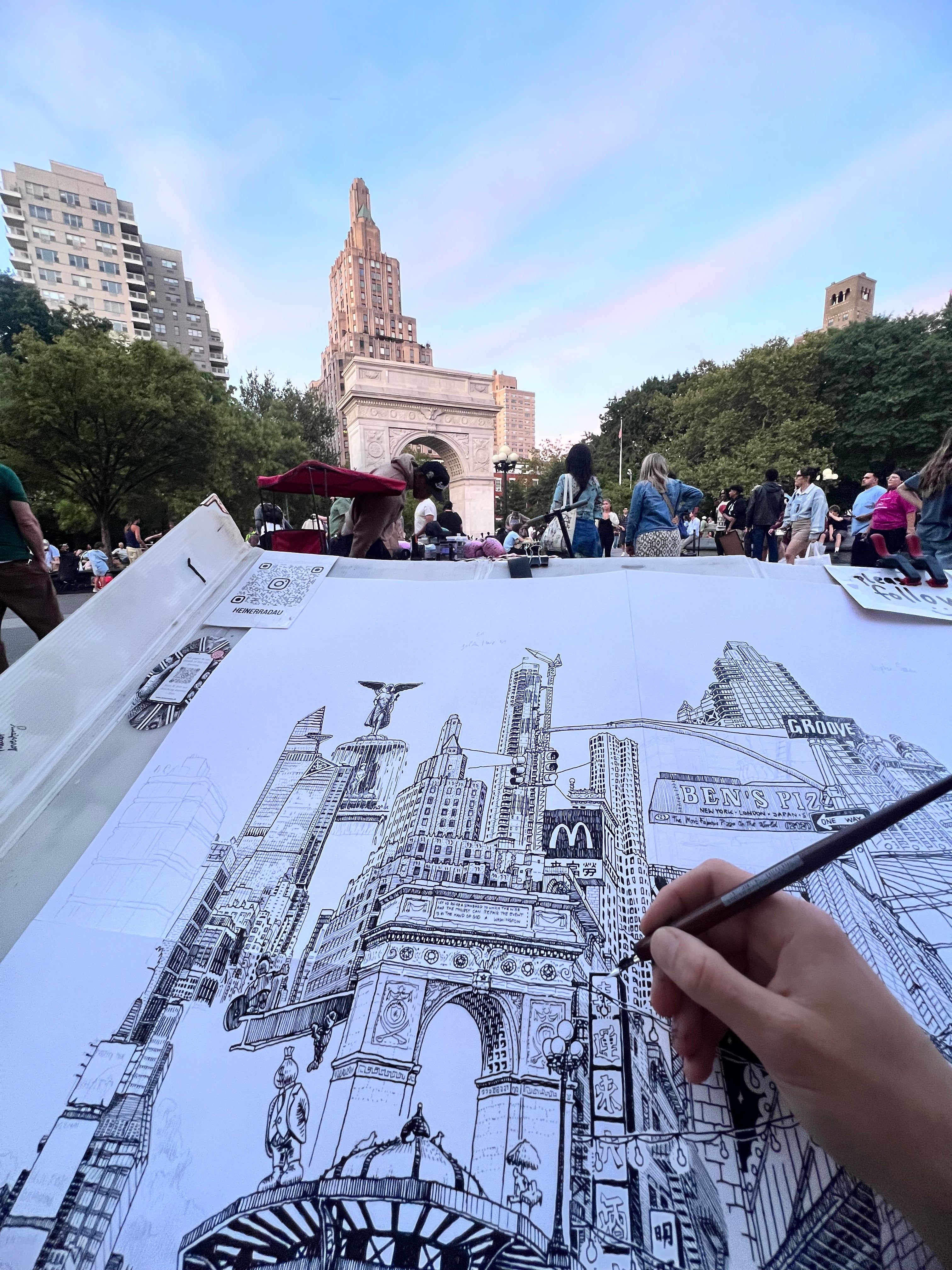 New York City Canvas – Hand-Drawn Live on the Streets