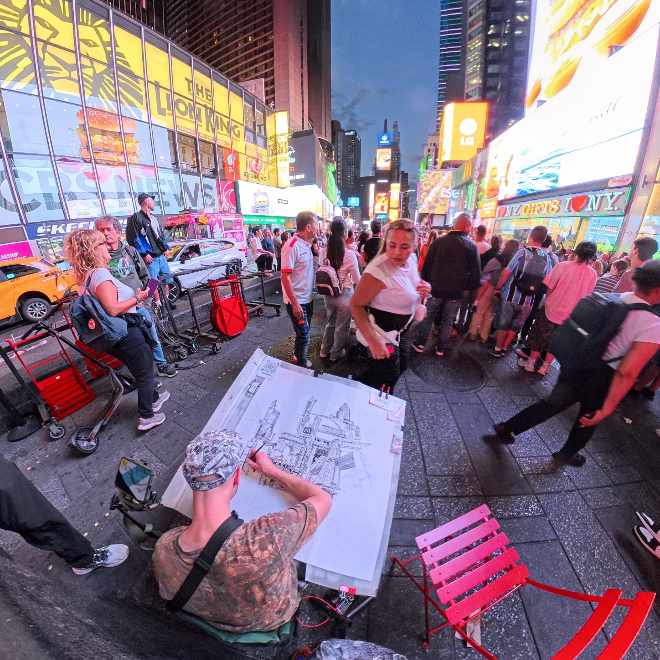 Times Square mid-drawing, Day 12