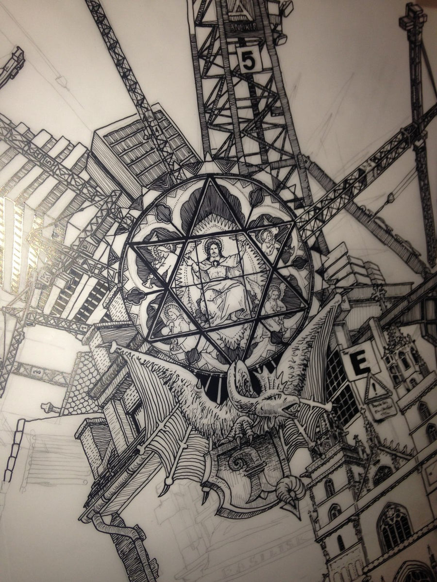 Heiner Radau drawing on location in Basel