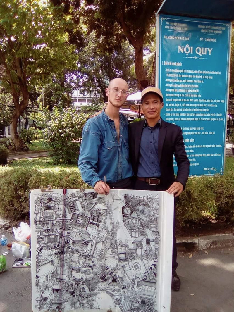 A new friend in Hanoi – Heiner Radau, Travel & Draw Hanoi