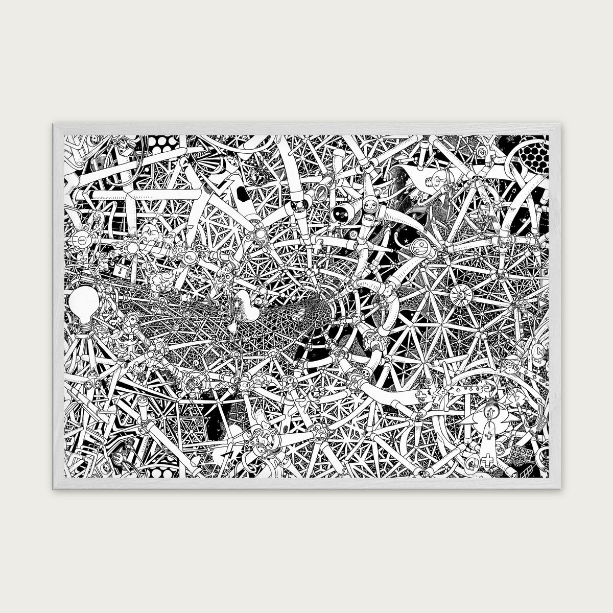 Universe fine art poster landscape in a white wood frame with plexiglass