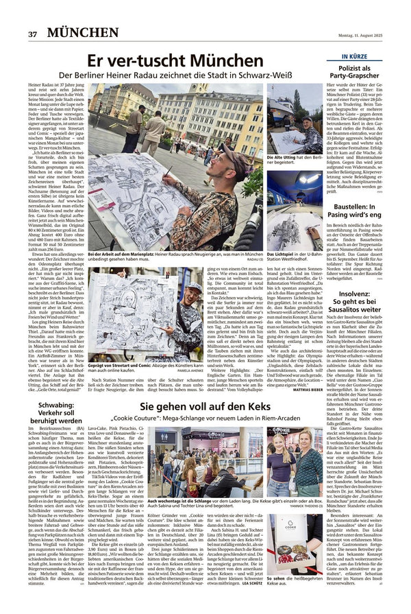 Newspaper article about Heiner Radau
